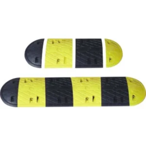 250*350*50mm Black Yellow Rubber Speed Bump for Garage